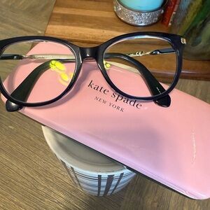 Kate Spade Black Glasses with Pink Case